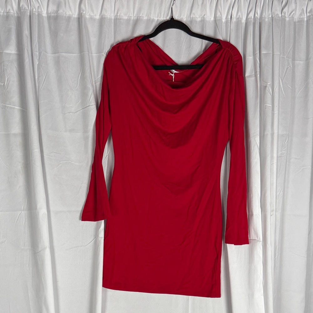 Eveline knit dress Long Sleeve cherry red Dress reformation